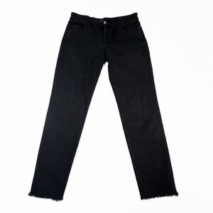 DL1961 Amanda Skinny Jeans Womens 32x27 Black Raw Hem Low Rise Ankle Crop